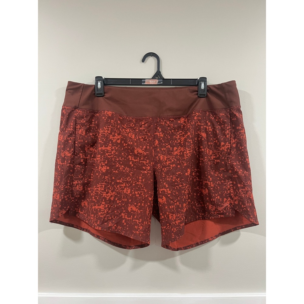 Brooks Chaser Running Shorts 7in Workout Brown Red Women Size XXL